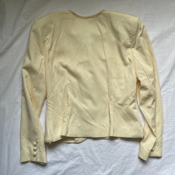 Vintage Tina Hagen Cheongsam Style embroidered jacket, cream, size L - Picture 6 of 9